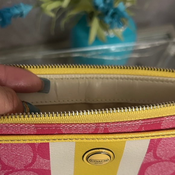 COACH Pink and Yellow Wallet Wristlet - Picture 13 of 14